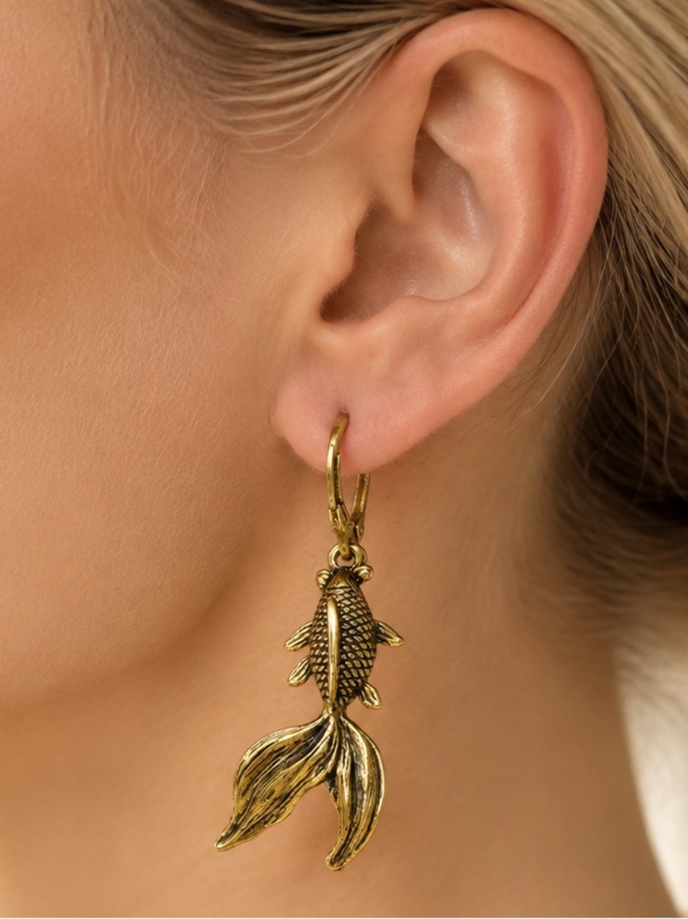 Gold FishVintage  Drop Earrings